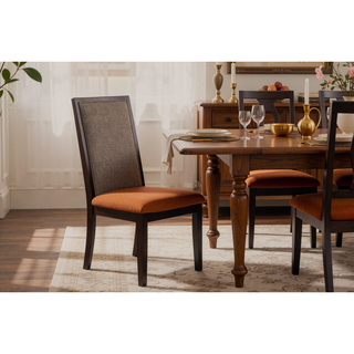 Sunvega Modern Grey Upholstered Fabric Dining Chairs Set of 2pc High Chairs
