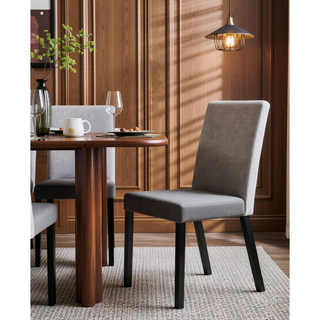 Sunvega Contemporary Parson Style Upholstered Dining Chairs with Gray Fabric