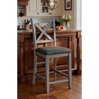 Sunvega Modern Wooden Counter Height Chairs Set of 4 with Padded Seat for Dining Room