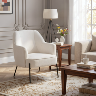 Sunvega Contemporary High Back Cushioned Bucket Accent Chair with Metal Legs