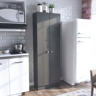 Sunvega Five Shelves Multistorage Pantry Cabinet with Double Door for Kitchen
