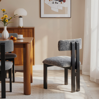 Sunvega Upholstered Armless Dining Chairs with Metal Legs and Polyester Blend Fabric