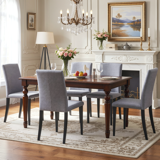 Sunvega Black PU Dining Chairs with Silver Metal Legs and High Elasticity Sponge Filling for Living Room