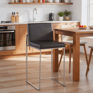 Sunvega Fuji Contemporary High Back Counter Stool with Padded Seat and Backrest