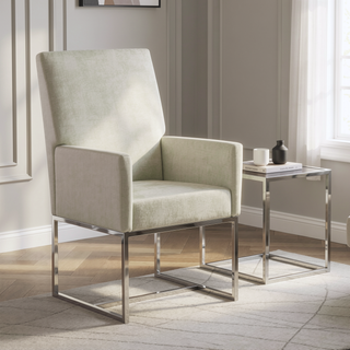 Sunvega Modern Open Industrial Design Velvet Upholstered Dining Chair for Living Room