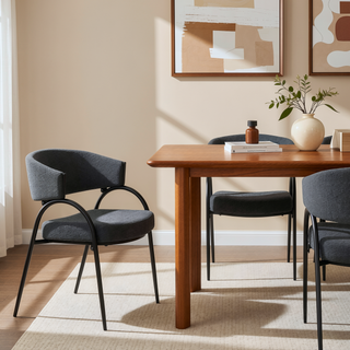 Sunvega Modern Upholstered Dining Chairs With Sturdy Metal Legs Set of 2