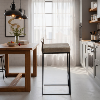Sunvega Contemporary Stackable Counter Stool with Upholstered Padded Seat and Welded Frame