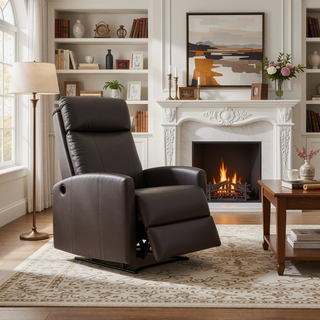 Sunvega Contemporary Faux Leather Recliner Chair with Tufted Backrest and Manual Recline