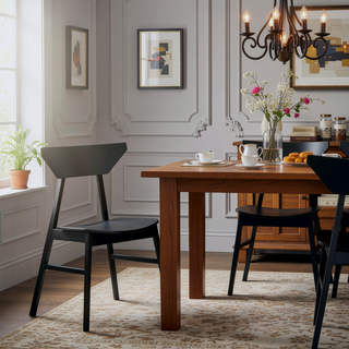 Sunvega Modern Contemporary Black Finish Rectangular Wooden Dining Table