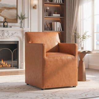 Sunvega Modern Dining Chair in Luxurious Faux Leather for Dining Room
