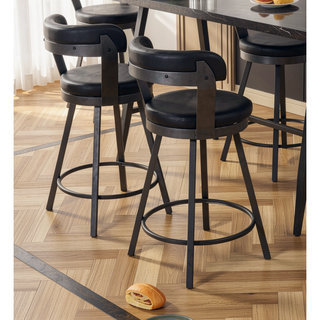 Sunvega Contemporary 360-Degree Swivel Pub Height Chairs with Padded Seats and Backs