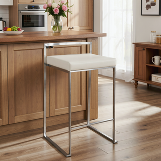 Sunvega Contemporary Stackable Counter Stools with Upholstered Padded Seats Set of 2