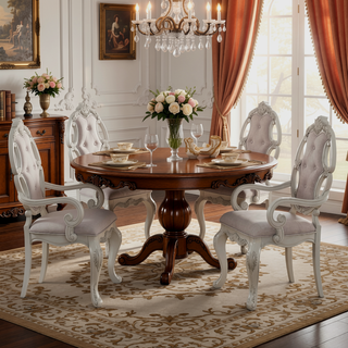 Sunvega Traditional Beige Upholstered Arm Chair with Button Tufted Back and Cabriole Legs