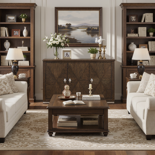 Sunvega Beige Textured Fabric Upholstered Side Chairs with Brown Wooden Finish