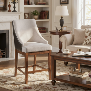 Sunvega Traditional Luxury Upholstered Chairs with Sloped Arms and Nailhead Trim