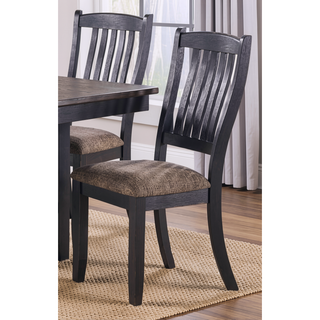 Sunvega Contemporary Dark Coffee Finish Rubberwood Counter Height Chairs with Upholstered Fabric Seat