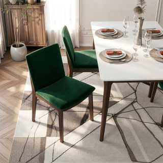 Sunvega Mid-Century Modern Solid Wood Dining Chair with Curved Back Rest