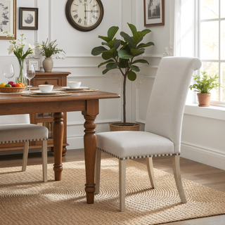 Sunvega Upholstered Parsons Dining Chair with Transitional Motif and Tapered Legs