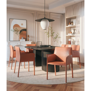 Sunvega Modern Dining Chair in Gray with Durable Metal Frame and Leatherette Upholstery