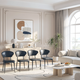 Sunvega Ergonomic Dining Chair with Curved Backrest for Comfortable Minimalist Design