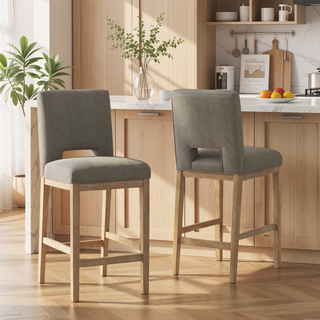 Sunvega Modern Upholstered Bar Stools with Padded Seats for Kitchen Dining