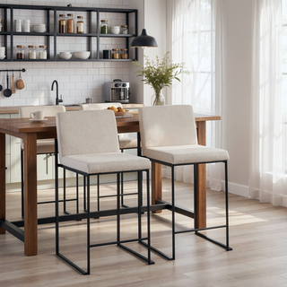 Sunvega Fuji Contemporary High Back Counter Stool with Padded Seat and Backrest