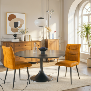 Sunvega Modern Velvet Dining Chairs with Soft Cushioned Seats and Iron Frames