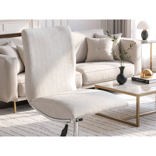 Sunvega Modern Contemporary Swivel Adjustable Bar Stool with PU Texture Soft White