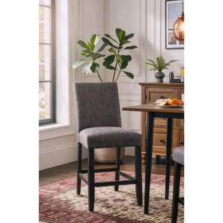 Sunvega Gray Rustic Style Counter Height Chair with Padded Fabric Seat and Backrest