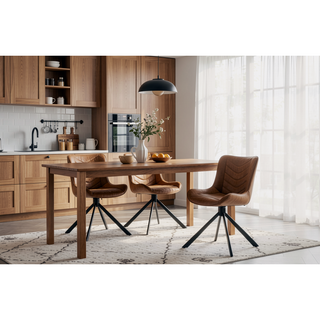 Sunvega Mid-Century Modern Tufted Diamond Pattern Upholstered Swivel Dining Chair