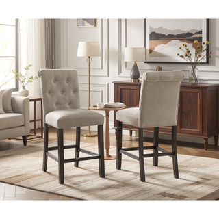 Sunvega Tufted Counter Height Dining Chairs with Padded Seats and Backs in Tan