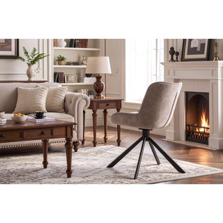 Sunvega Mid-Century Modern Tufted Diamond Pattern Upholstered Swivel Dining Chair