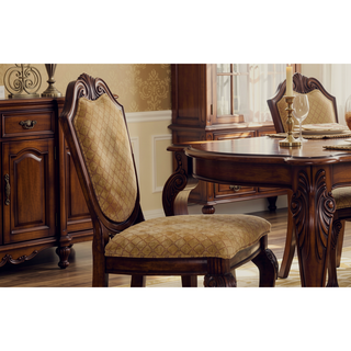 Sunvega Counter Height Fabric Upholstered Armless Chair with Wooden Queen Anne Legs