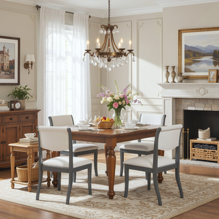 Sunvega Premium Oak Round Dining Table with Pedestal Base for 2-4 Seaters