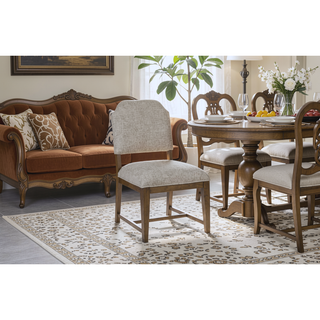 Sunvega Almond Upholstered Dining Chair with Shaped Backrest and Web Seating