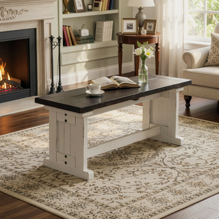 Sunvega Sturdy Mahogany and Mindi Wood Side Dining Bench with Plank Seat