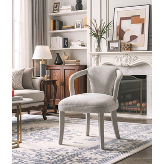 Sunvega Mid-Century Modern Tweed Upholstered Armchair for Dining and Living Room