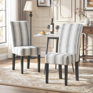 Sunvega Upholstered Fabric Dining Chairs with Rubberwood Legs and Contemporary Design