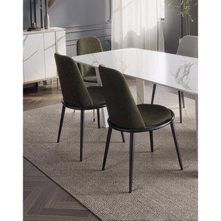 Sunvega Contemporary 2pc Side Chair with Silver Taupe Finish and Fabric Seat