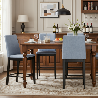 Sunvega Modern Gray Contemporary Style Gathering Height Stool Set of 2