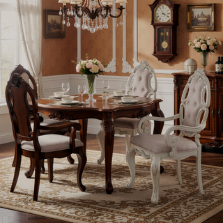 Sunvega Traditional Beige Upholstered Arm Chair with Button Tufted Back and Cabriole Legs