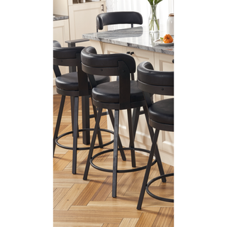Sunvega Contemporary 360-Degree Swivel Pub Height Chairs with Padded Seats and Backs