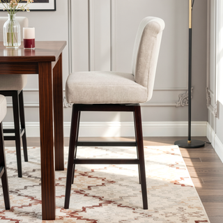 Sunvega Swivel Bar Stool with Upholstered Fabric Sponge Cushion for Kitchen Island