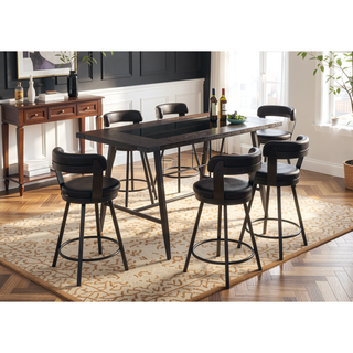 Sunvega Contemporary 360-Degree Swivel Pub Height Chairs with Padded Seats and Backs