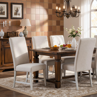 Sunvega Light Gray Poplar and Oak Veneer Dining Side Chair Set of 2