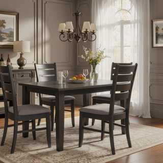 Sunvega Ladder Back Side Chairs with Padded Seat for Dining Set of 2