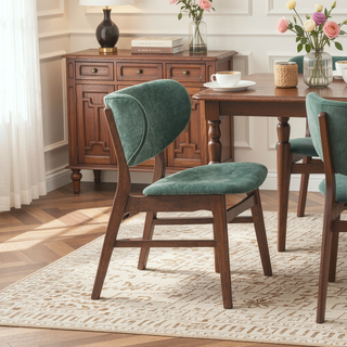 Sunvega Mid-Century Modern Dining Table with Walnut Finish and Sleek Design