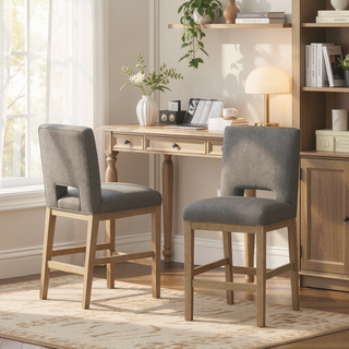 Sunvega Modern Upholstered Bar Stools with Padded Seats for Kitchen Dining