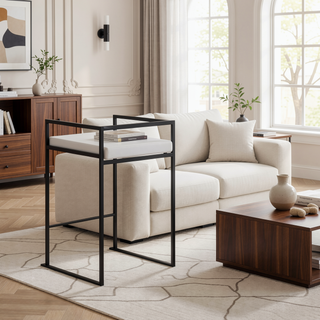 Sunvega Contemporary Stackable Counter Stools with Upholstered Padded Seat - Set of 2