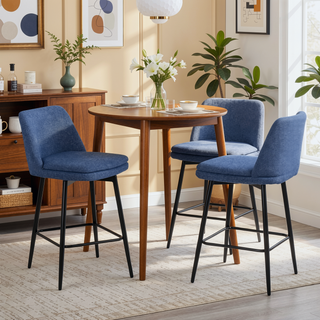 Sunvega Counter Height Swivel Bar Stools Set of 2 with Upholstered Seat and Back
